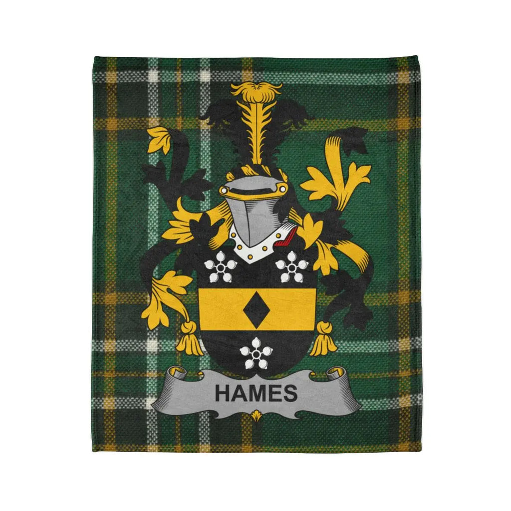 Hames Family Crest Personalized Tartan Blanket Product