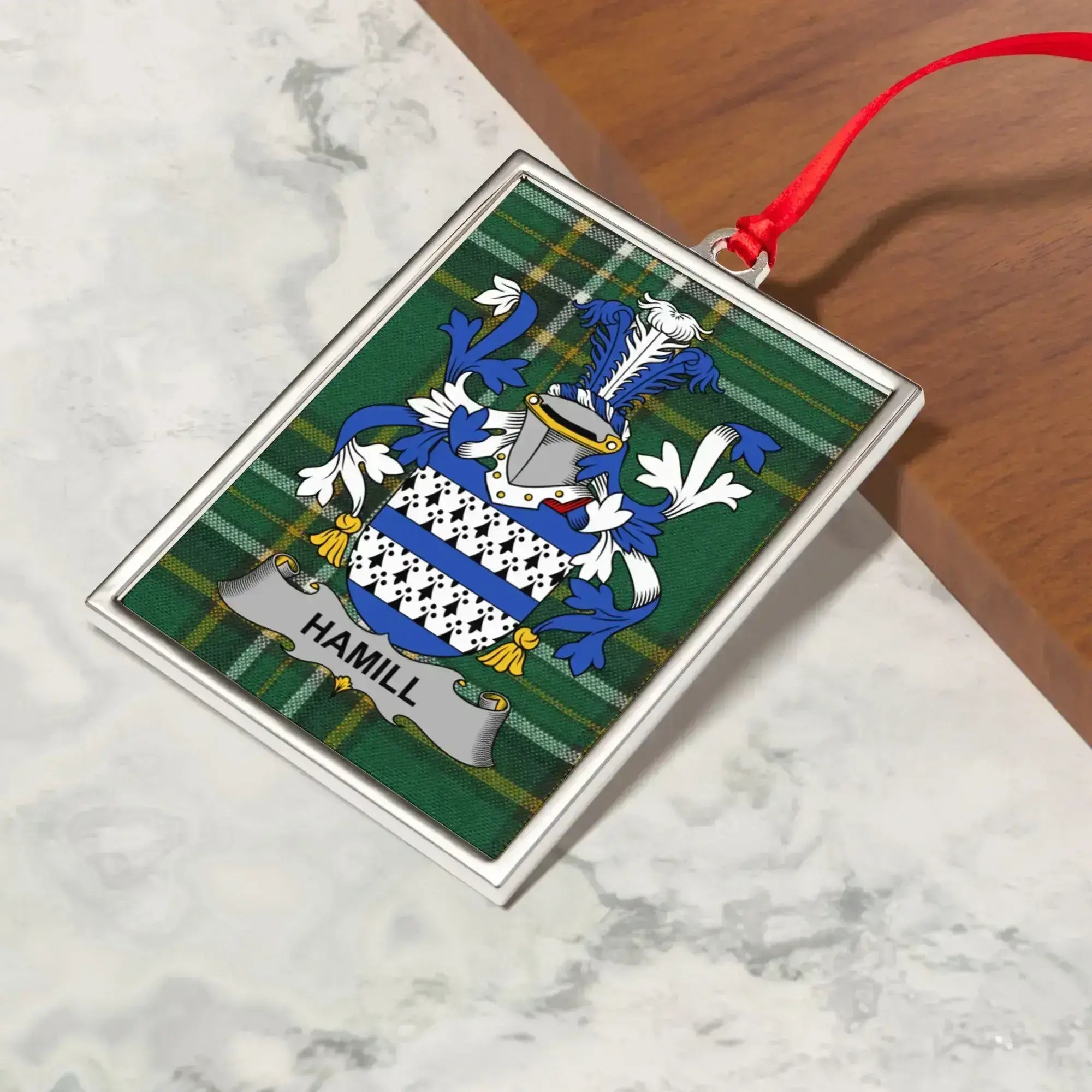 Personalized Family Crest Ornament Hamill Product