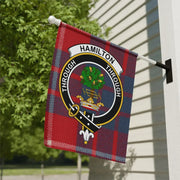 Hamilton Clan Crest Tartan Garden Flag – Scottish Heritage