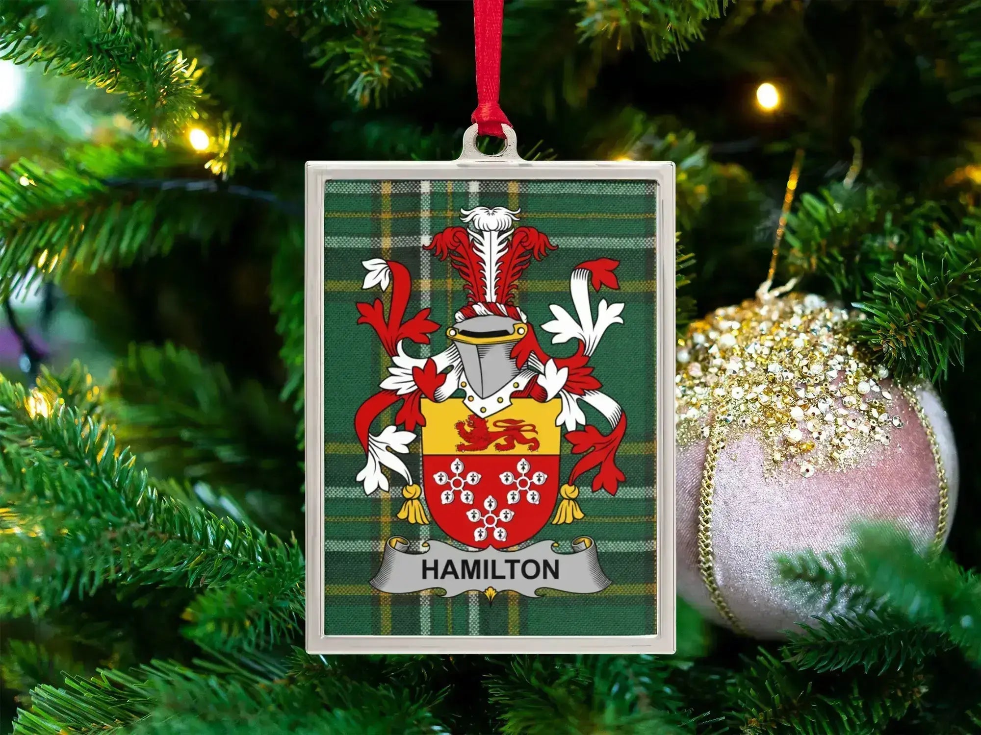 Hamilton Family Crest Christmas Ornament product