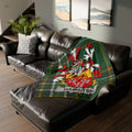 Hamilton Family Tartan with Crest Throw Blanket