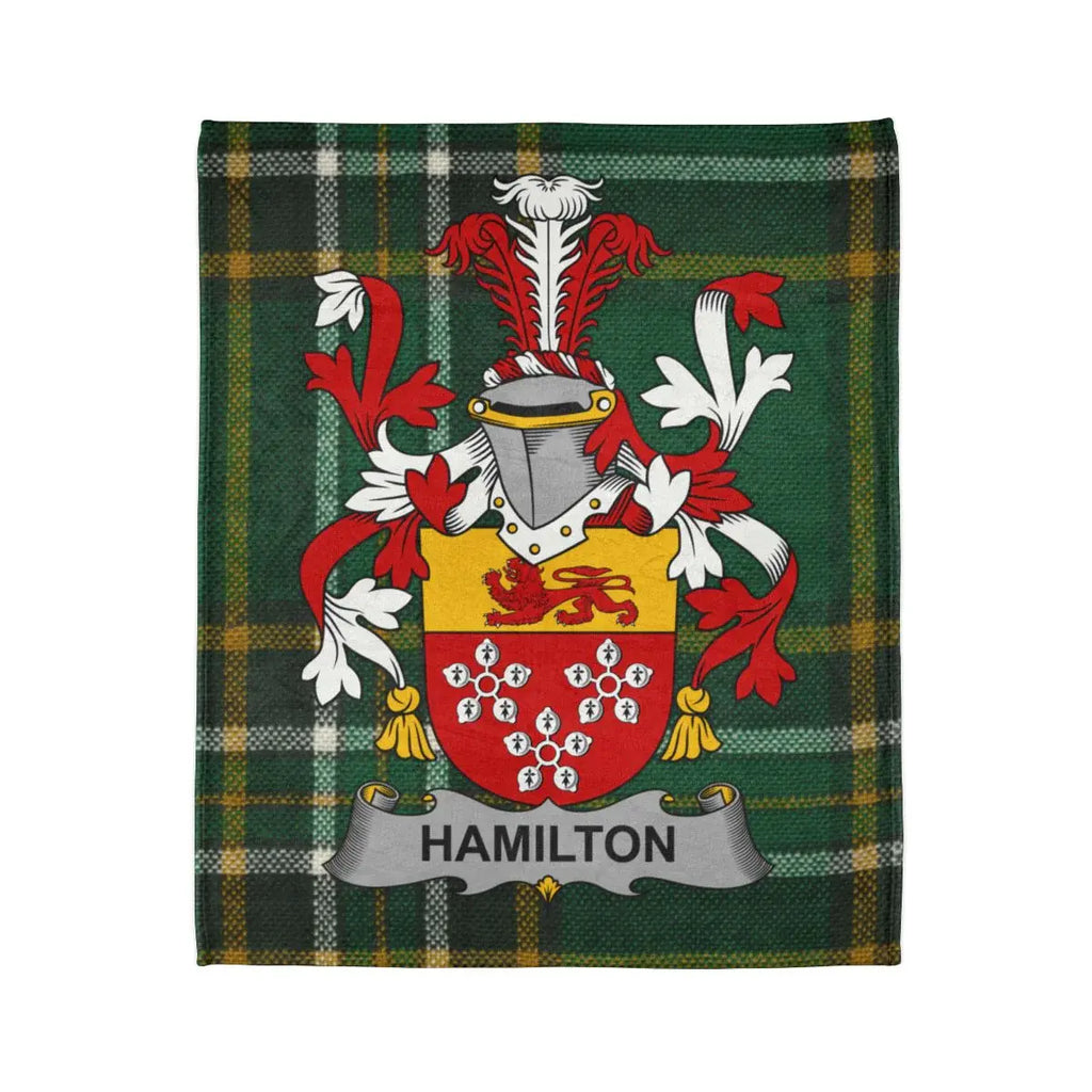 Hamilton Family Crest Plaid Background Blanket