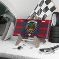 Hamilton clan crest tartan novelty license plate — 12x6 aluminium with Through motto heraldic design