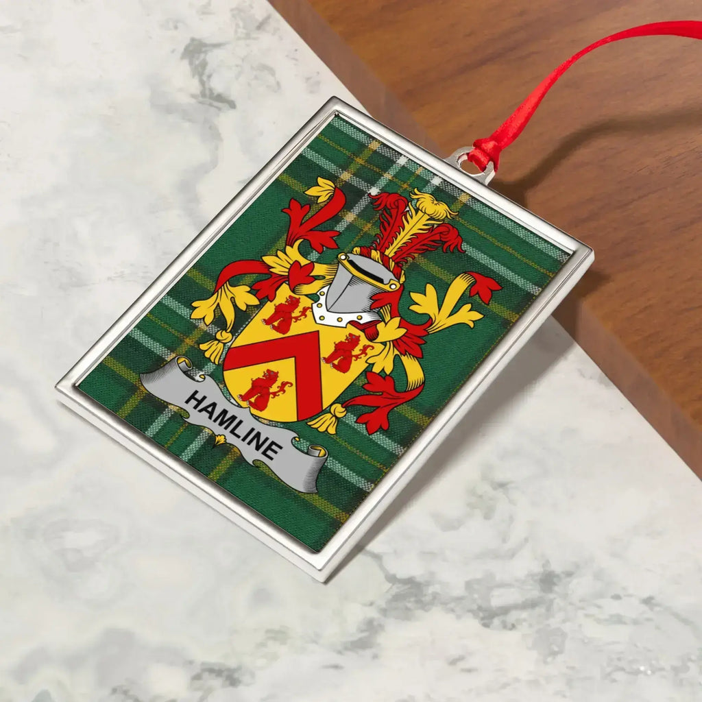 Colorful Family Crest Square Ornament product