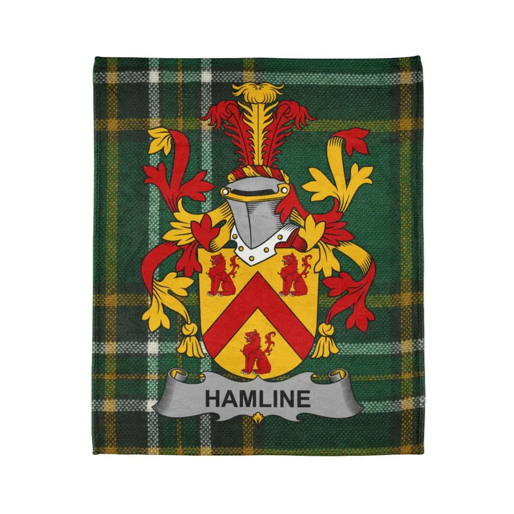 Hamline Family Crest Plaid Blanket Scottish Tartan