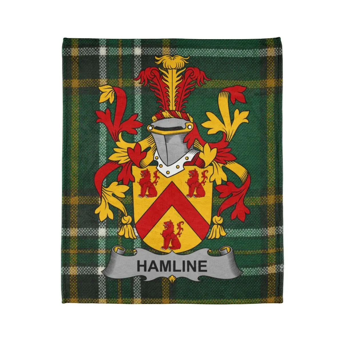 Hamline Family Crest Plaid Blanket Scottish Tartan