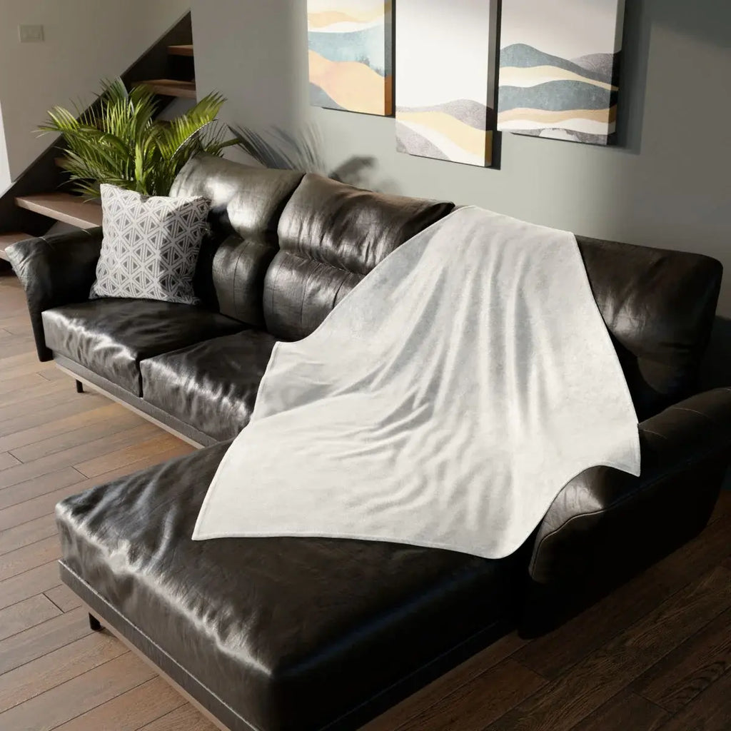 Cozy White Throw Blanket for Living Room Decor