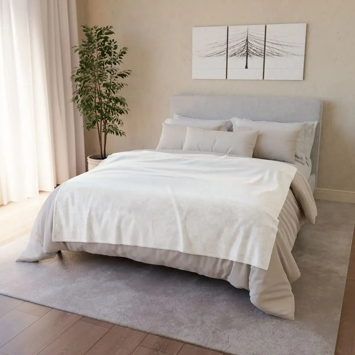 Luxurious Soft Bedding Set with Elegant Neutral Tones
