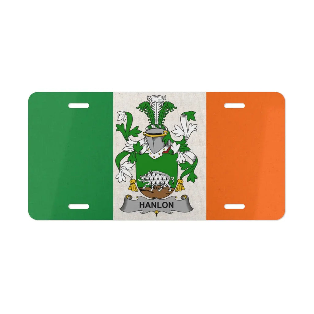 Hanlon Irish Flag Design Custom License Plate product