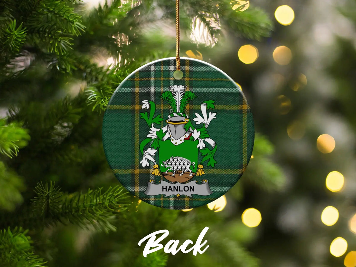 Hanlon Coat of Arms Christmas Ornament