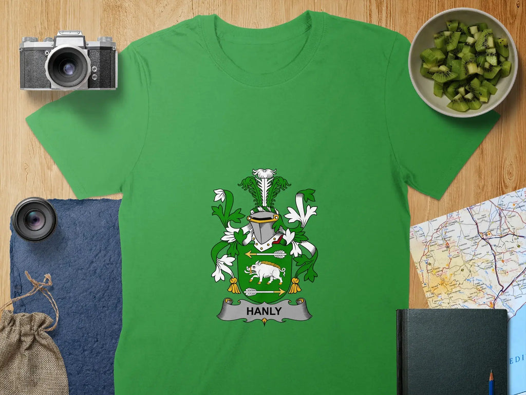 Hanly Family Crest Printed Shirt for Heritage Enthusiasts