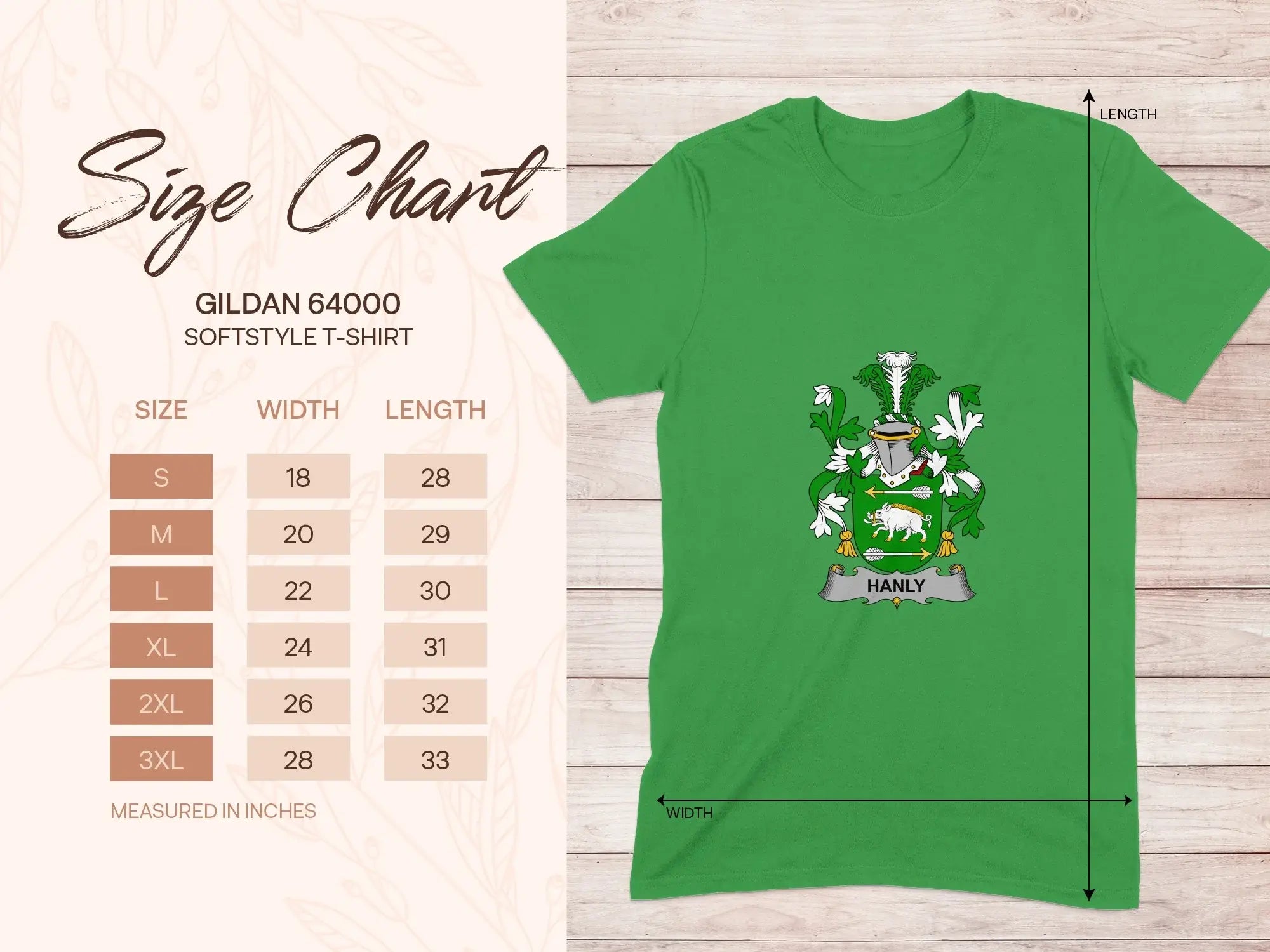 Gildan 64000 Softstyle T-shirt with Hanly Family Crest