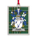 Hanna Family Crest Green Plaid Background product