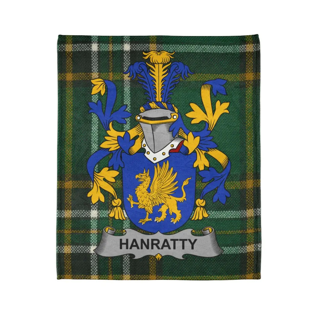 Hanratty Family Crest Tartan Design Home Decor Item