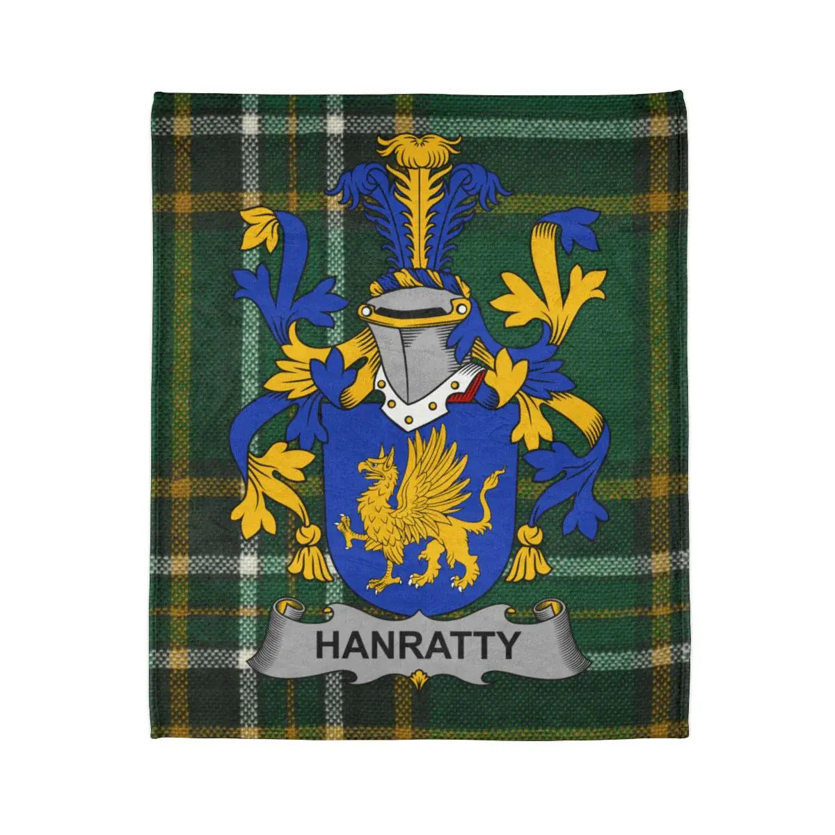Hanratty Family Crest Tartan Design Home Decor Item