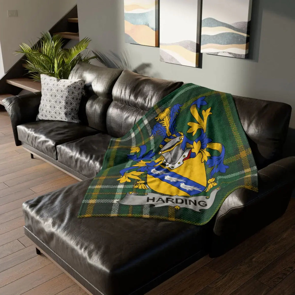Harding Family Crest Tartan Plaid Blanket Product