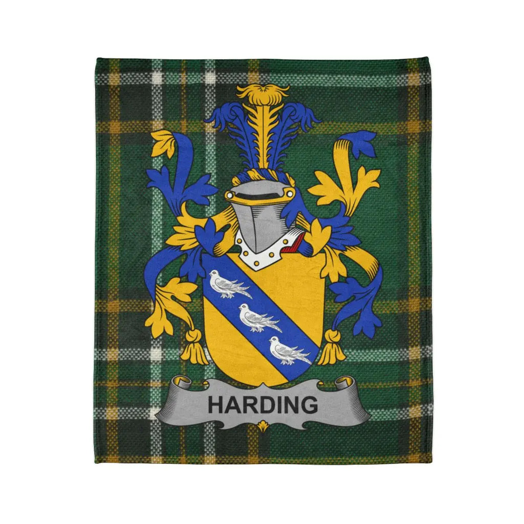 Harding Family Crest Coat of Arms Heraldic Throw Blanket