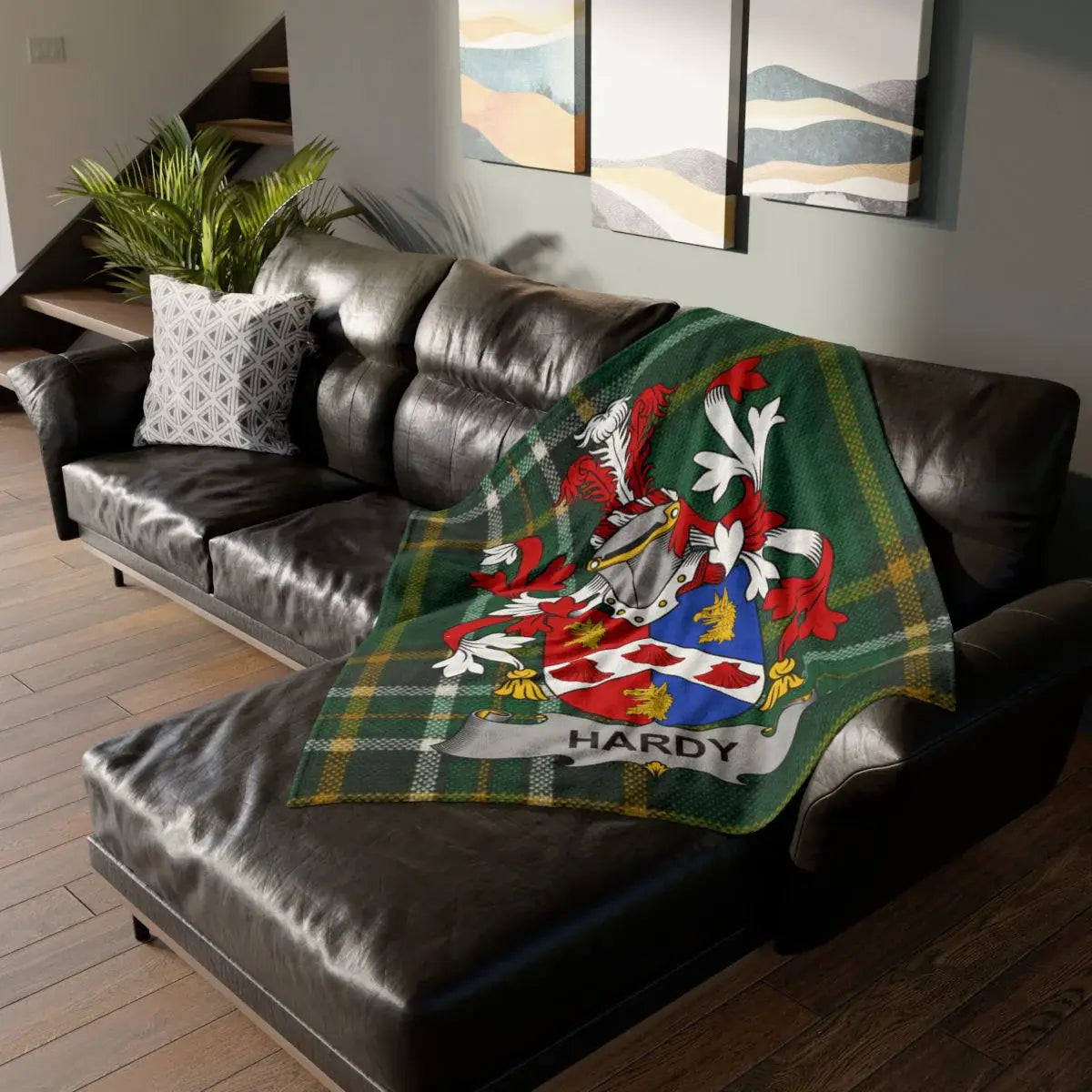 Personalized Hardy Family Crest Tartan Blanket