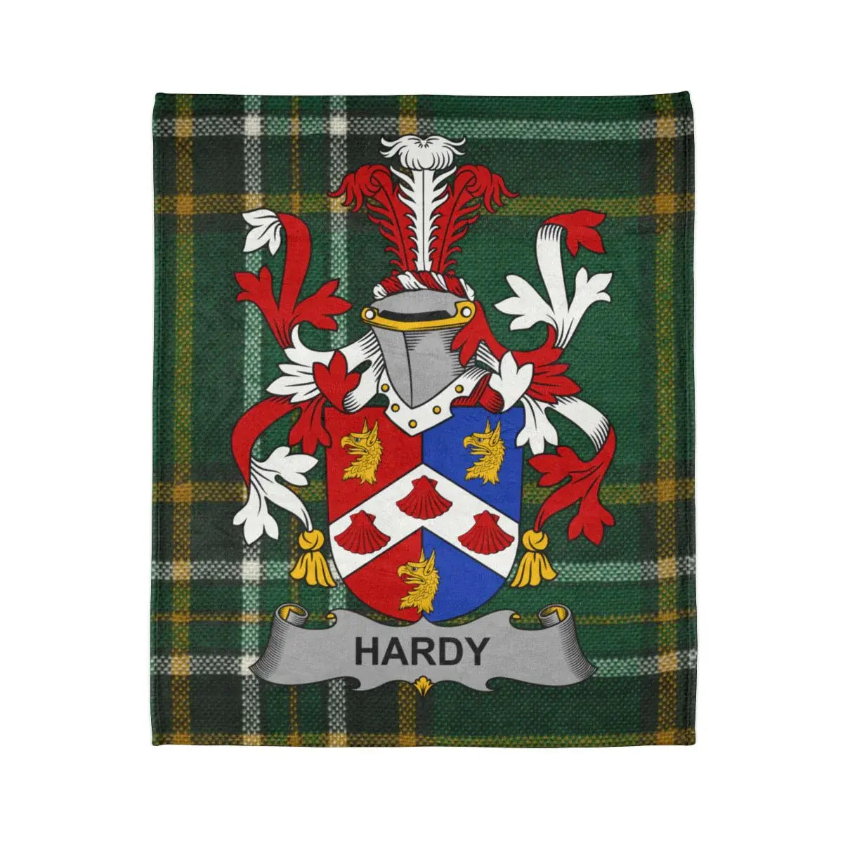 Hardy Family Crest Plaid Design Blanket