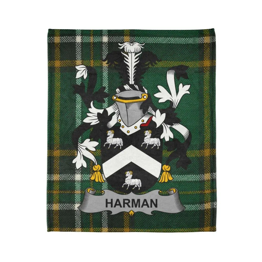 Harman Family Crest Tartan Pattern Blanket Product