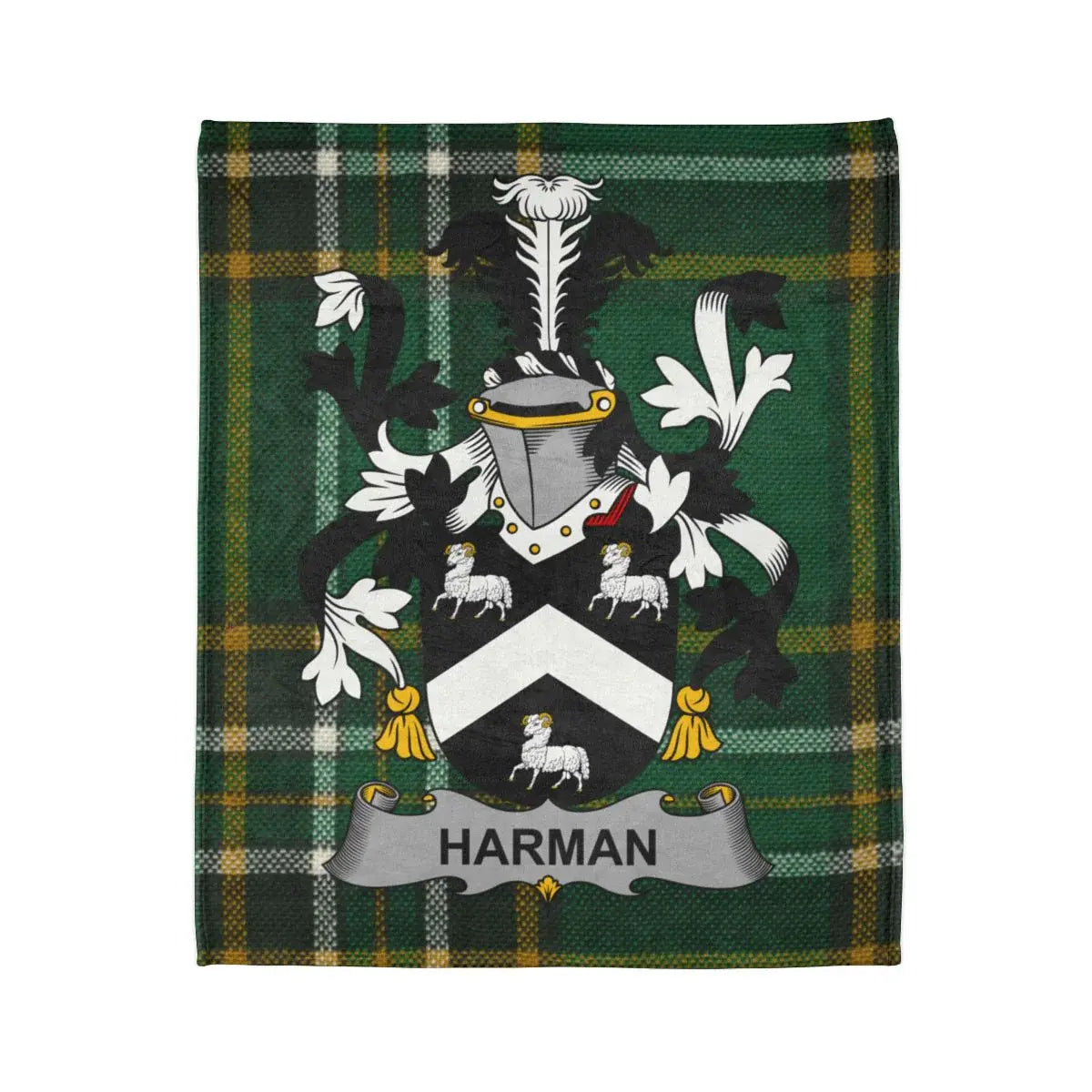 Harman Family Crest Tartan Pattern Blanket Product