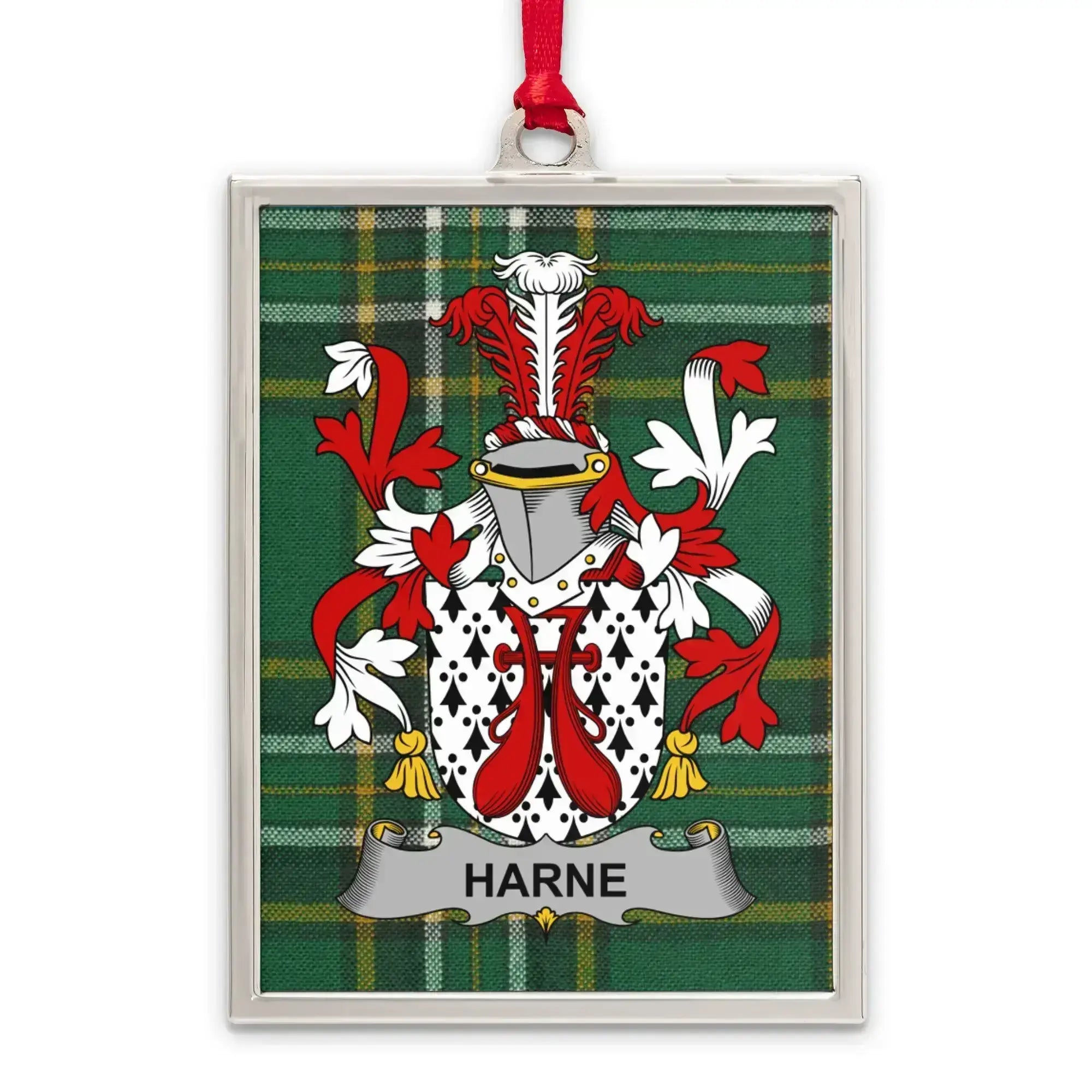 Family Crest Harne Customizable Plaid Ornament product