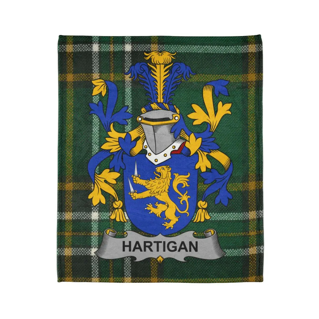Hartigan Coat of Arms Tartan Shield Blanket