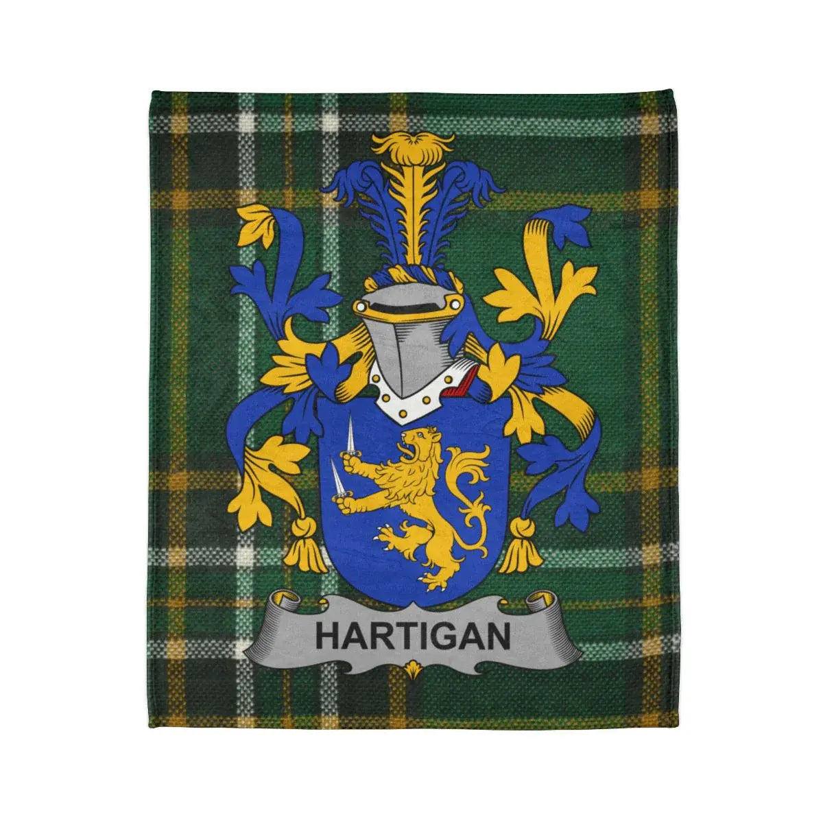 Hartigan Coat of Arms Tartan Shield Blanket
