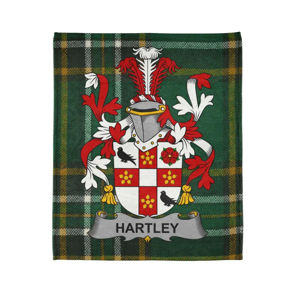 Hartley Family Crest with Plaid Design Blanket