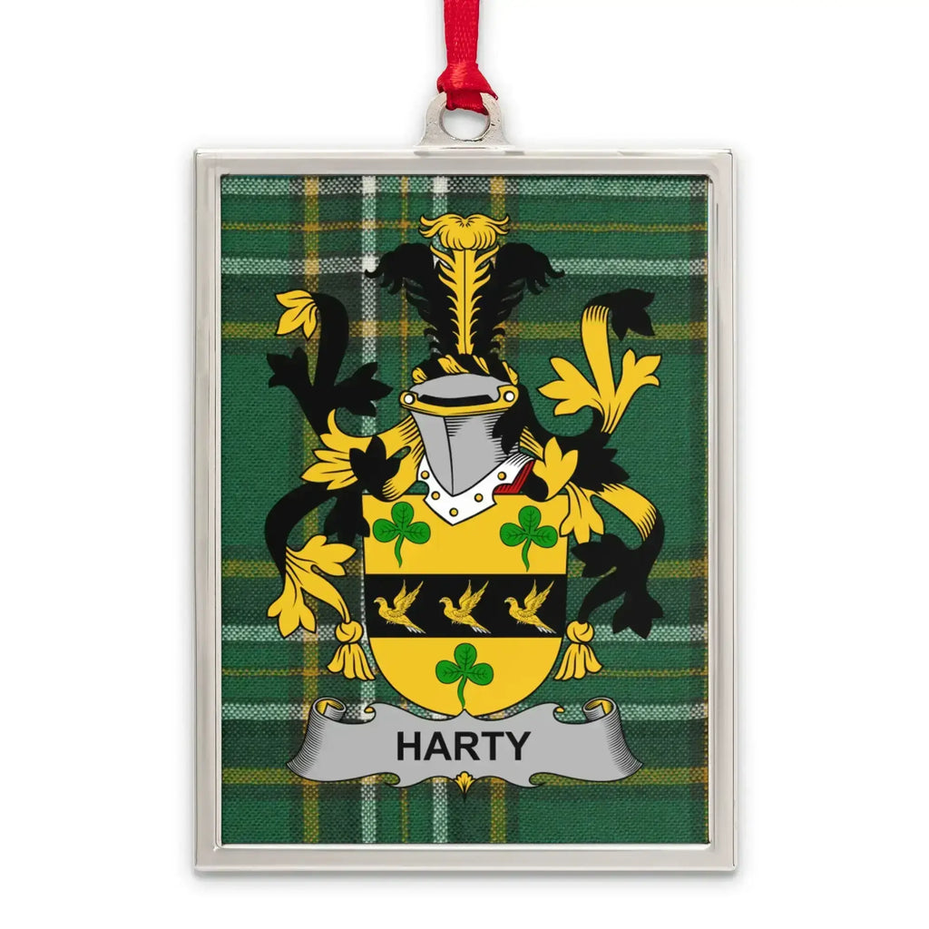 Harty Family Crest Plaid Pattern Ornament product