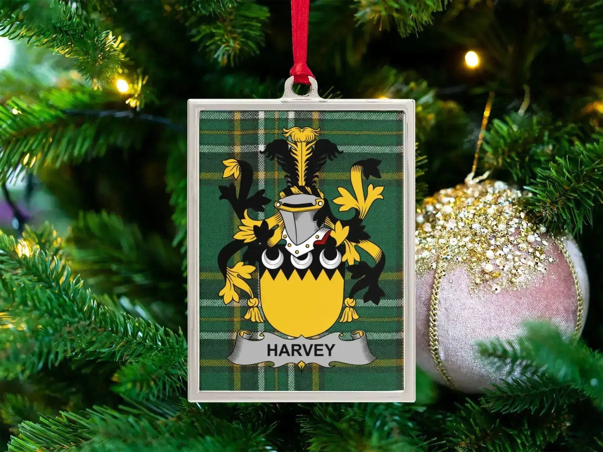 Personalized Custom Family Crest Holiday Ornament product
