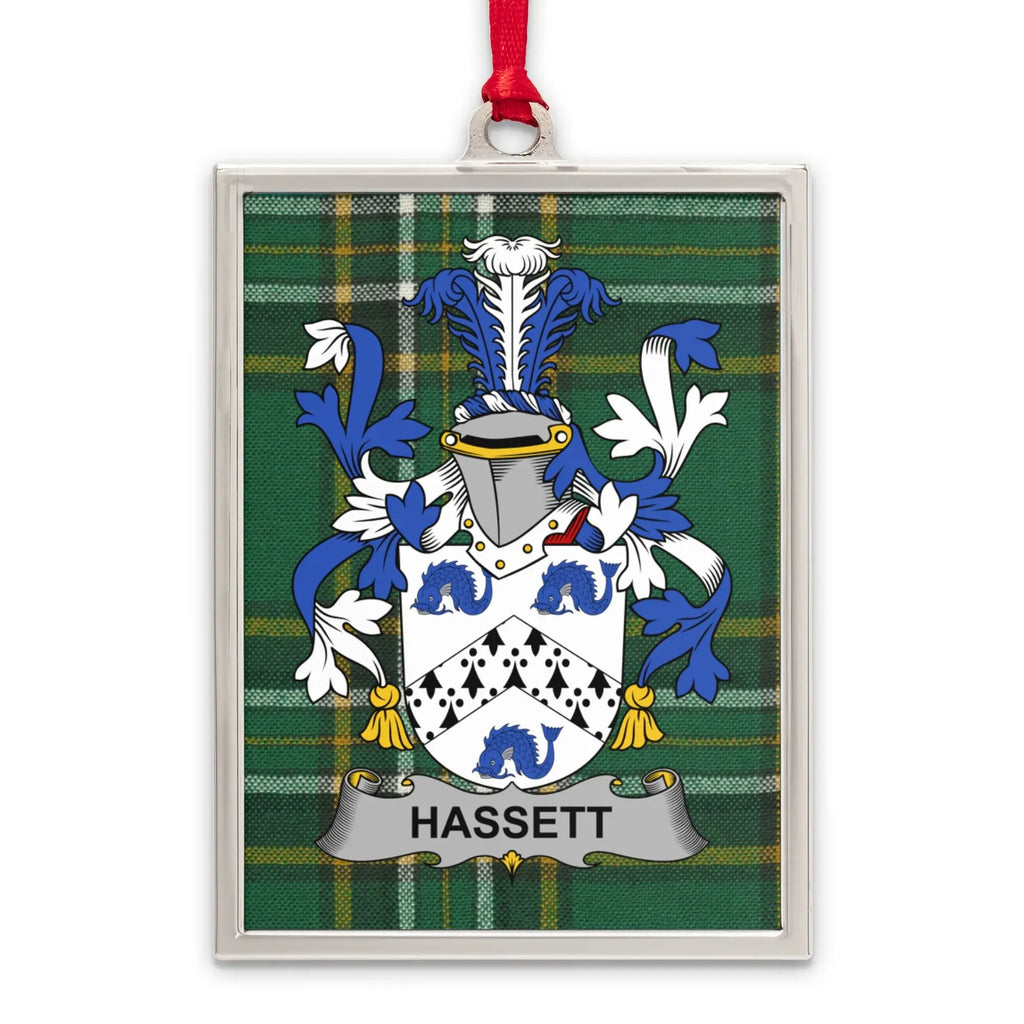 Hassett Family Crest Plaid Background Rectangular Product