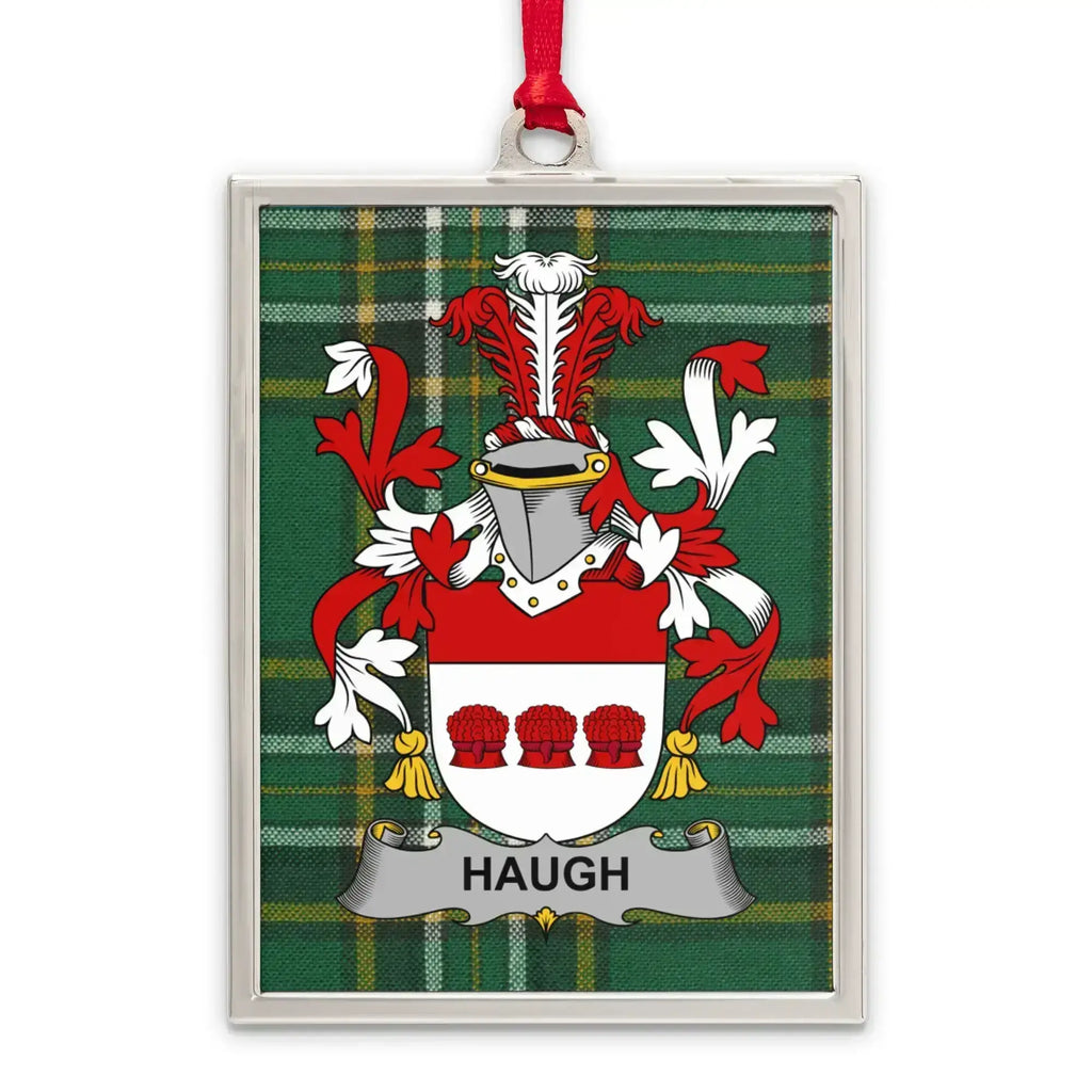 Haugh Family Crest Plaid Background Ornament product