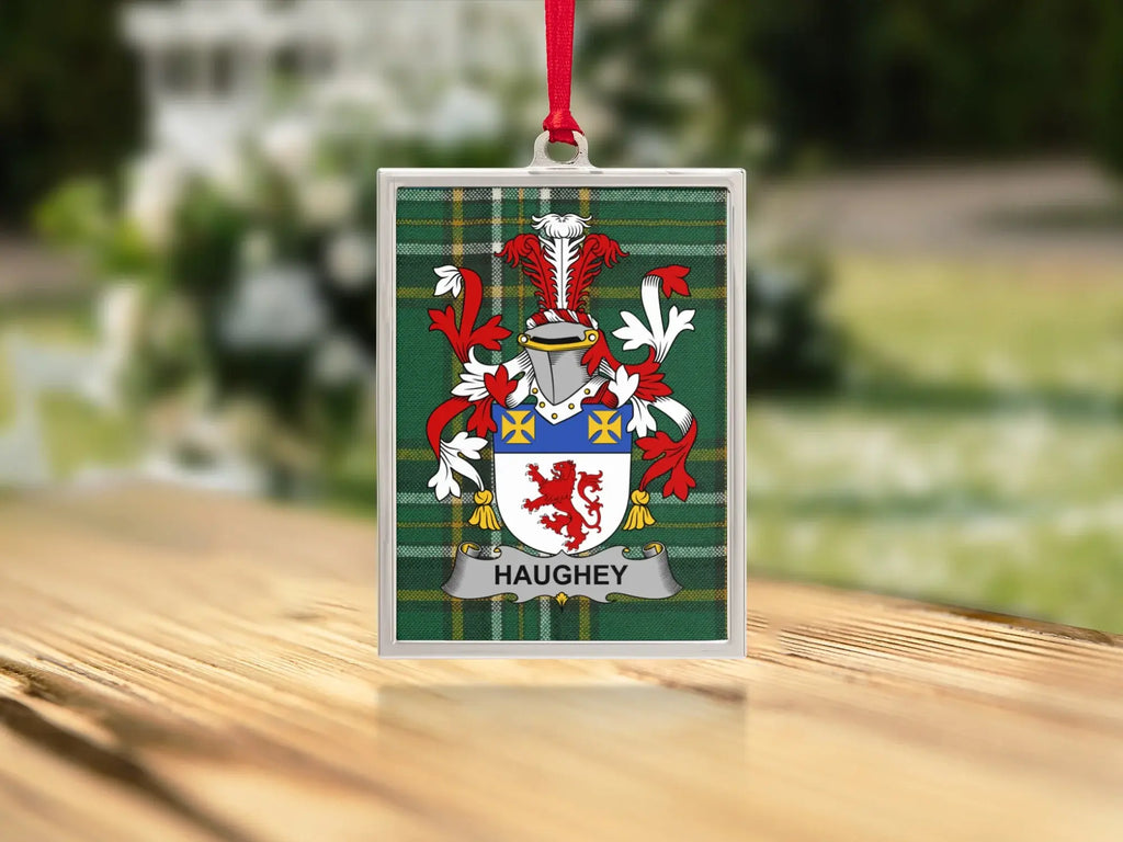Haughey Family Crest Plaid Design Hanging Ornament product type
