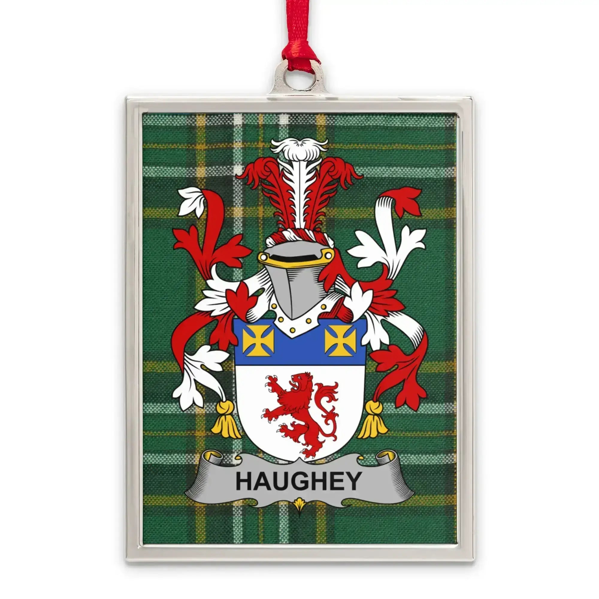 Haughey Family Crest Plaid Background Decor product