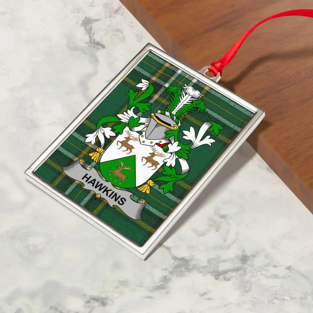 Hawkins Family Crest Plaid Ornament Perfect Gift product