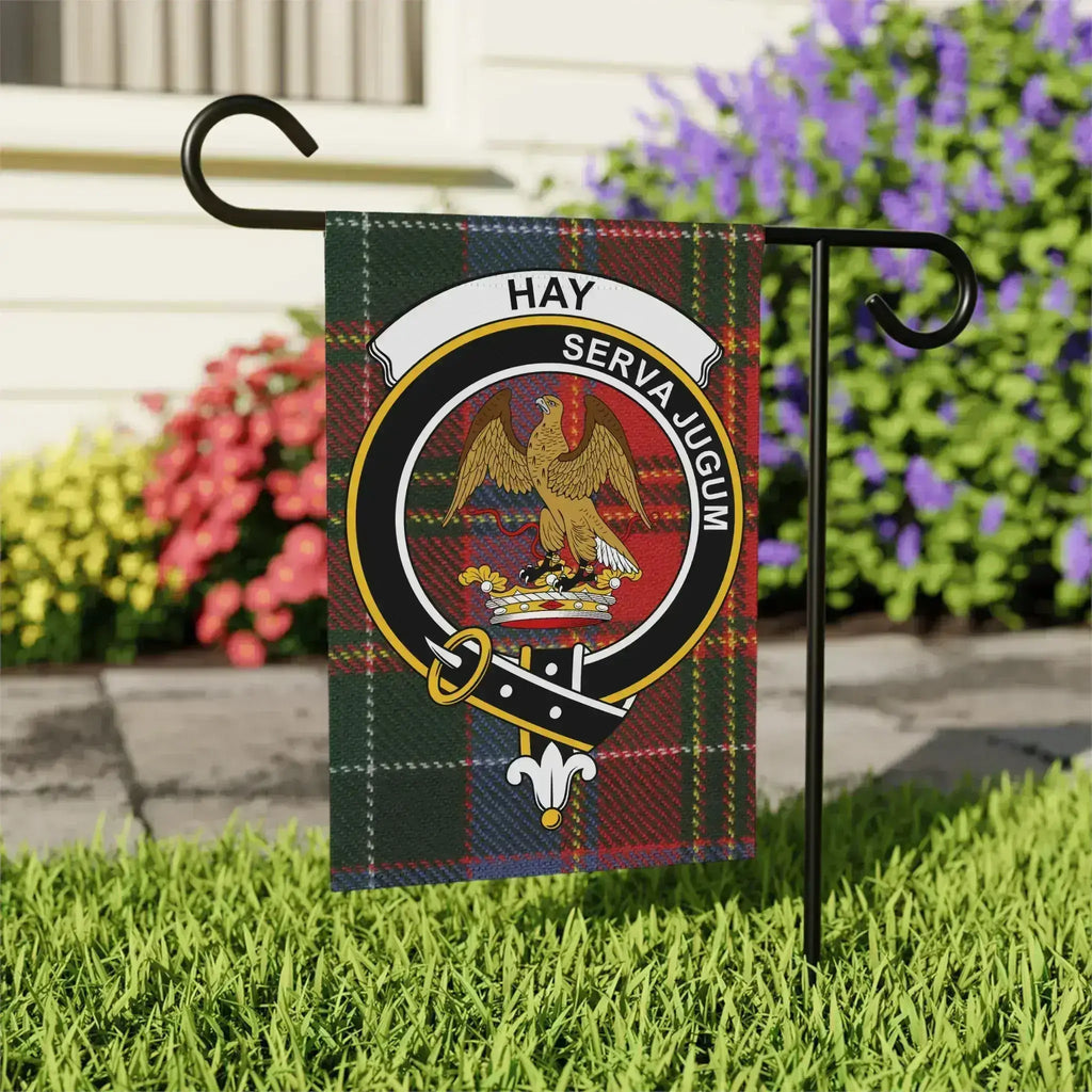 Hay Serva Jugum garden flag 24x32 inches — eagle clan crest on larger outdoor size