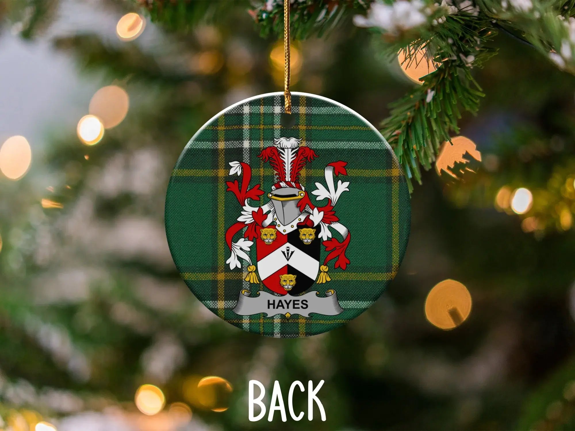 Custom Family Crest Round Christmas Tree Decoration product type