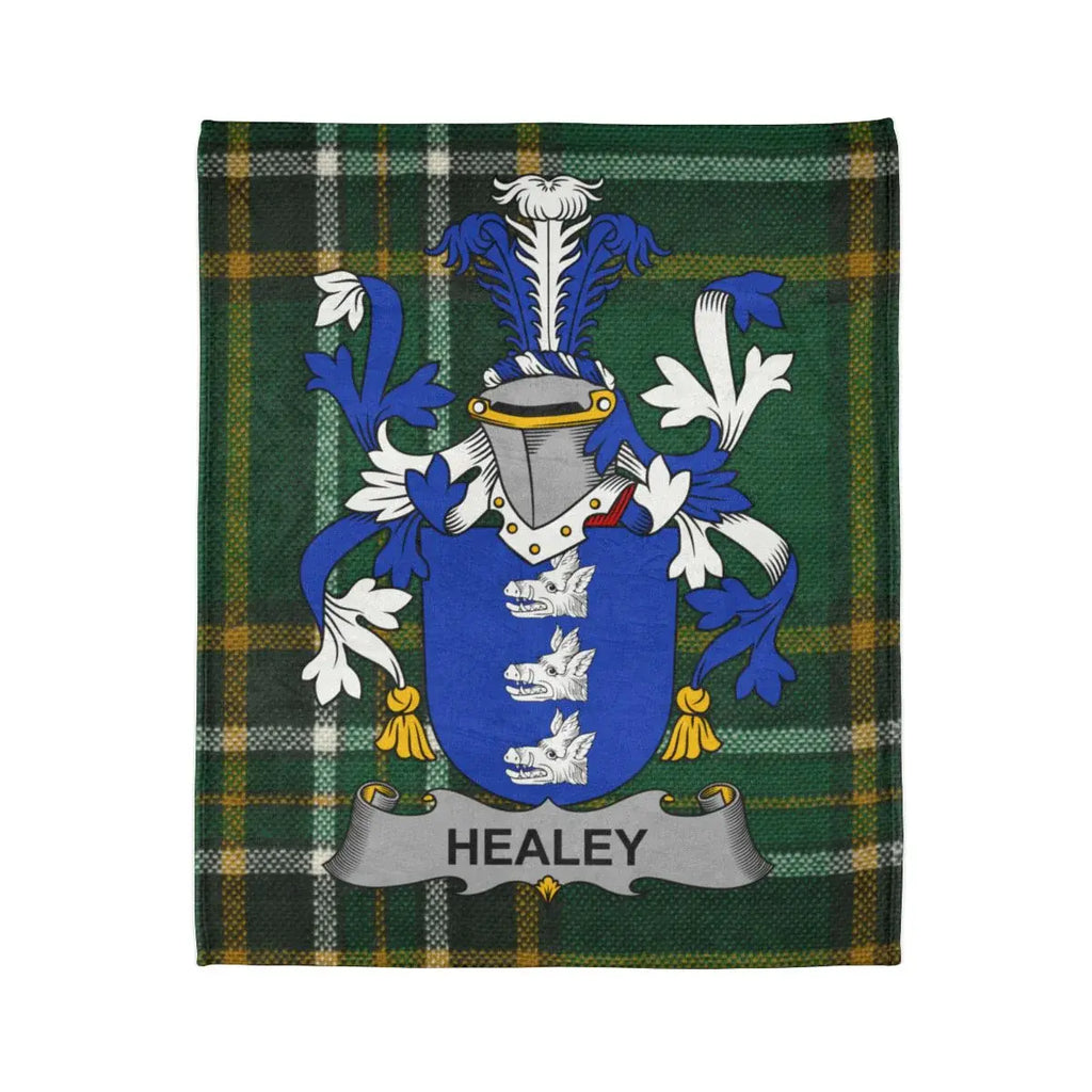 Healey Family Crest Shield Tartan Blanket