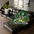 Heatley Family Crest Green Tartan Blanket product
