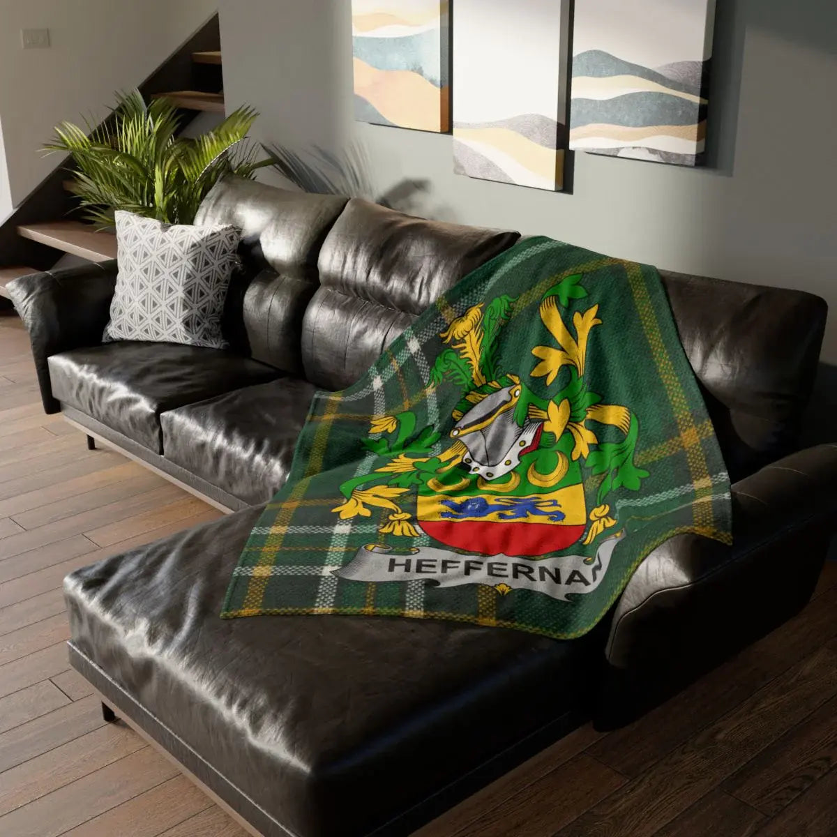 Heffernan Family Crest Blanket for Home Decor