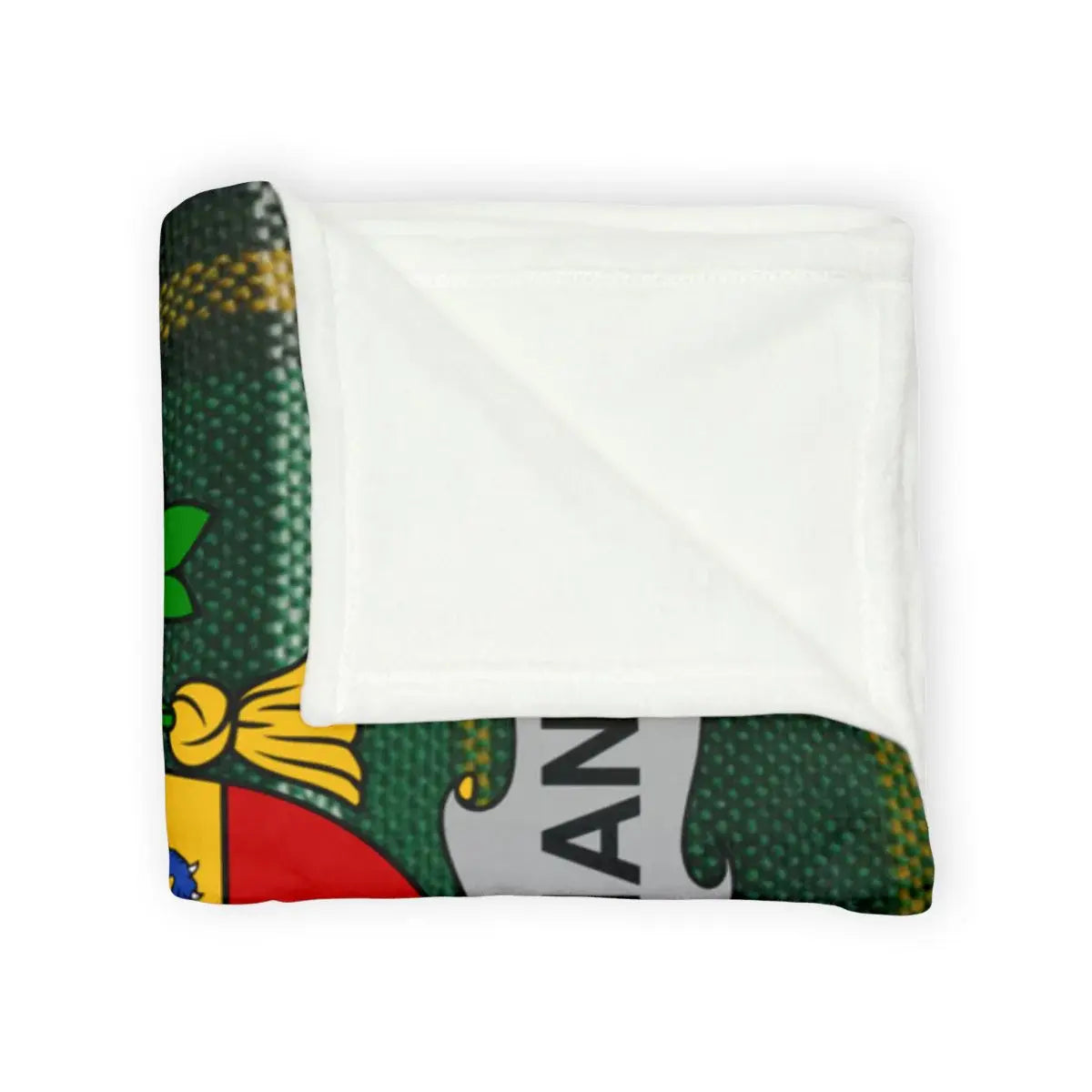 Cozy Green Blanket with Colorful Shield Design Blanket