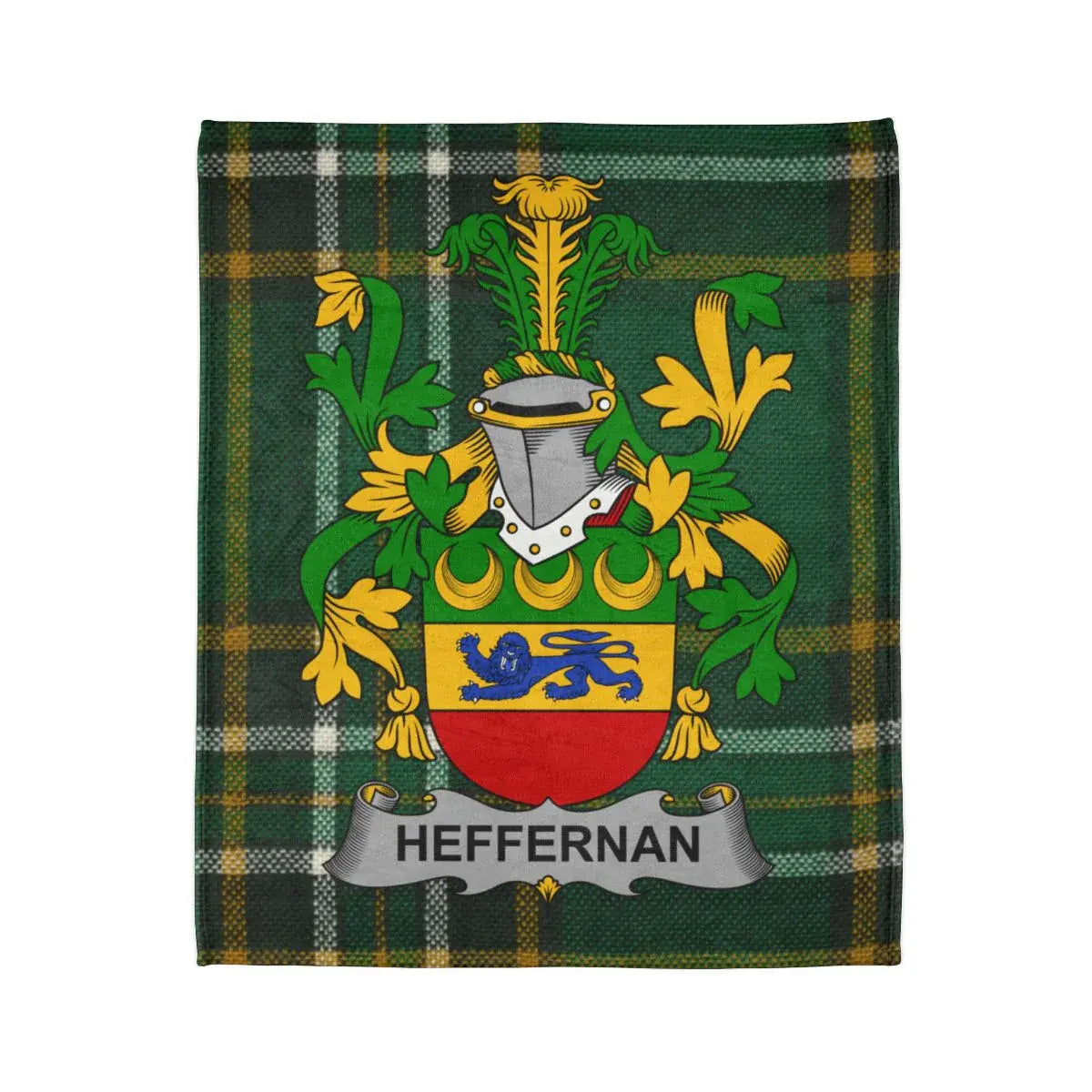 Heffernan Family Crest Plaid Tartan Design Blanket