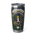 Henderson clan crest tartan 20oz tumbler — stainless steel with Sola Virtus Nobilitat design