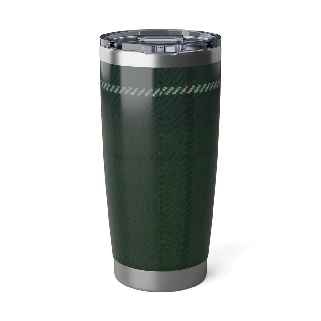 Henderson clan crest green plaid pattern tumbler — 20oz stainless steel travel mug