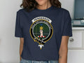 Henderson Sola Virtus Nobilitat tee in navy — clan crest on chest, unisex cotton fit