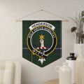 Henderson clan crest tartan pennant 18x21 inches — polyester twill with Sola Virtus Nobilitat motto, wooden dowel