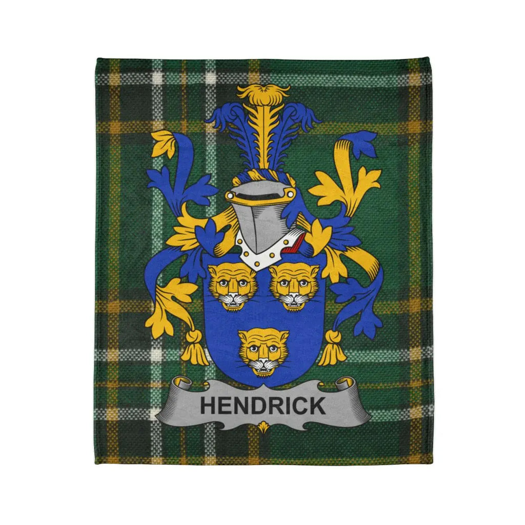 Hendrick Family Crest Plaid Design Blanket