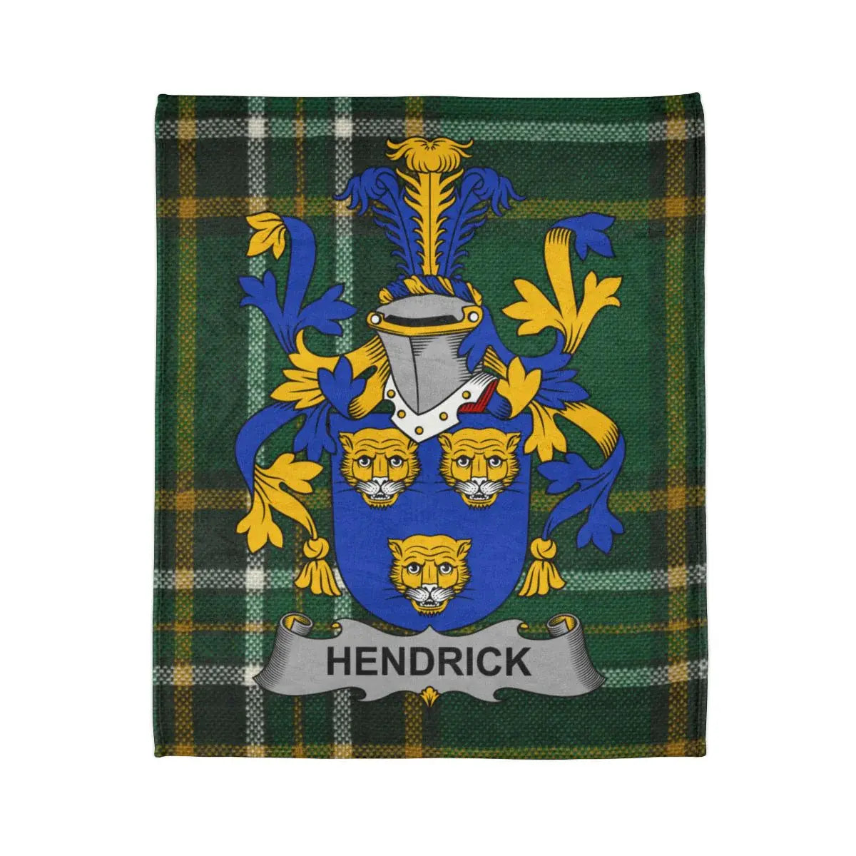 Hendrick Family Crest Plaid Design Blanket