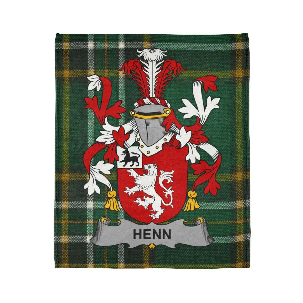 HENN Family Crest Tartan Background Blanket